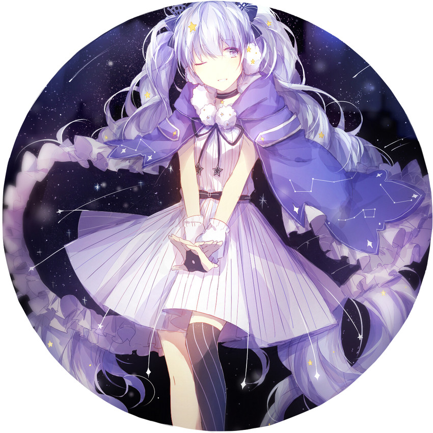 hatsune miku and fuyu no yoru miku (vocaloid) drawn by peneko