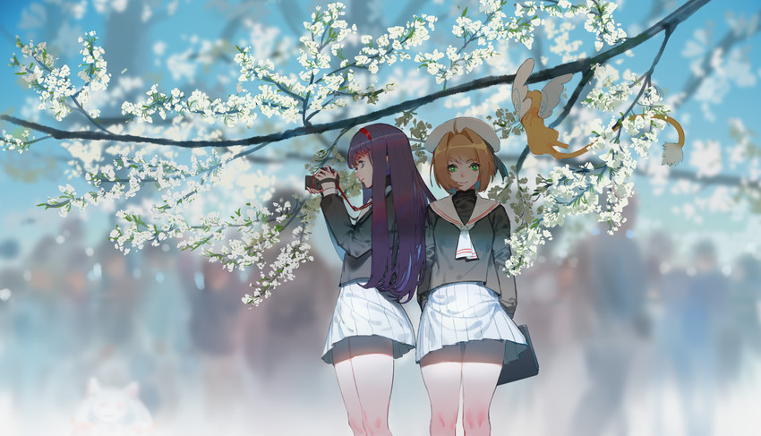 kyubey, kinomoto sakura, kero, and daidouji tomoyo (mahou shoujo madoka magica and 1 more) drawn by hoshimawa