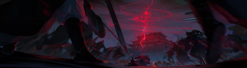 wei wuxian, lan wangji, and jiang cheng (modao zushi) drawn by xianduguaitan