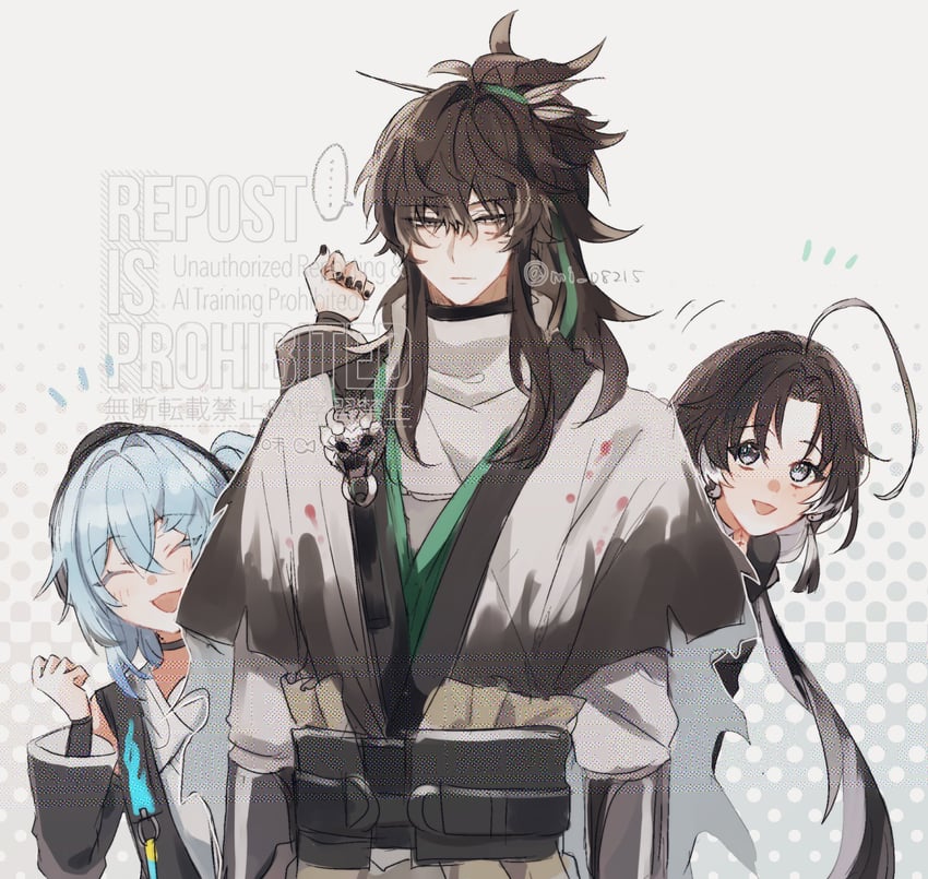 jianxin, qiuyuan, and buling (wuthering waves) drawn by mi_08215