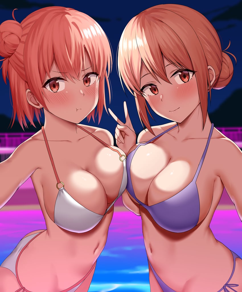 yuigahama yui and yuigahama yui's mother (yahari ore no seishun lovecome wa machigatteiru.) drawn by ariatorai