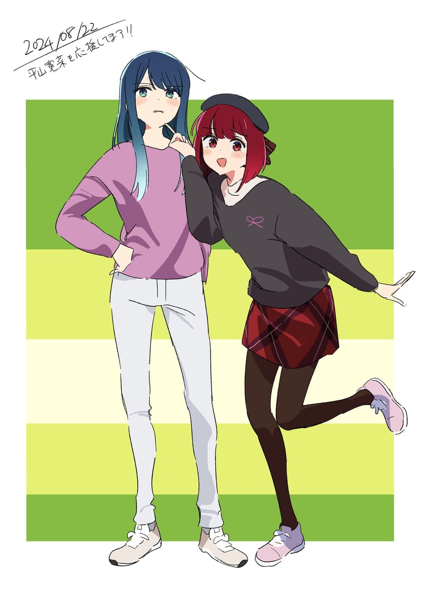 arima kana and kurokawa akane (oshi no ko) drawn by kerorira