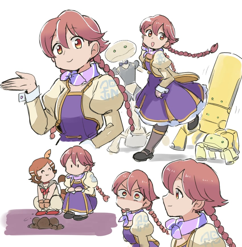 yachiyo, ponko procione, and flycatcher robot (apocalypse hotel) drawn by tsubobot
