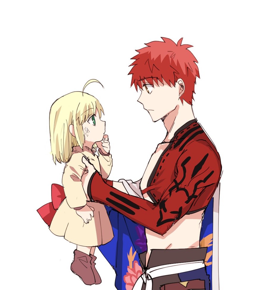 artoria pendragon, saber, emiya shirou, and senji muramasa (fate and 2 more) drawn by appleale19