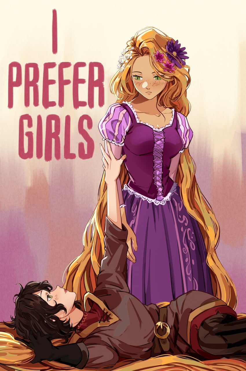 rapunzel and cassandra (tangled and 2 more) drawn by uneasywolf