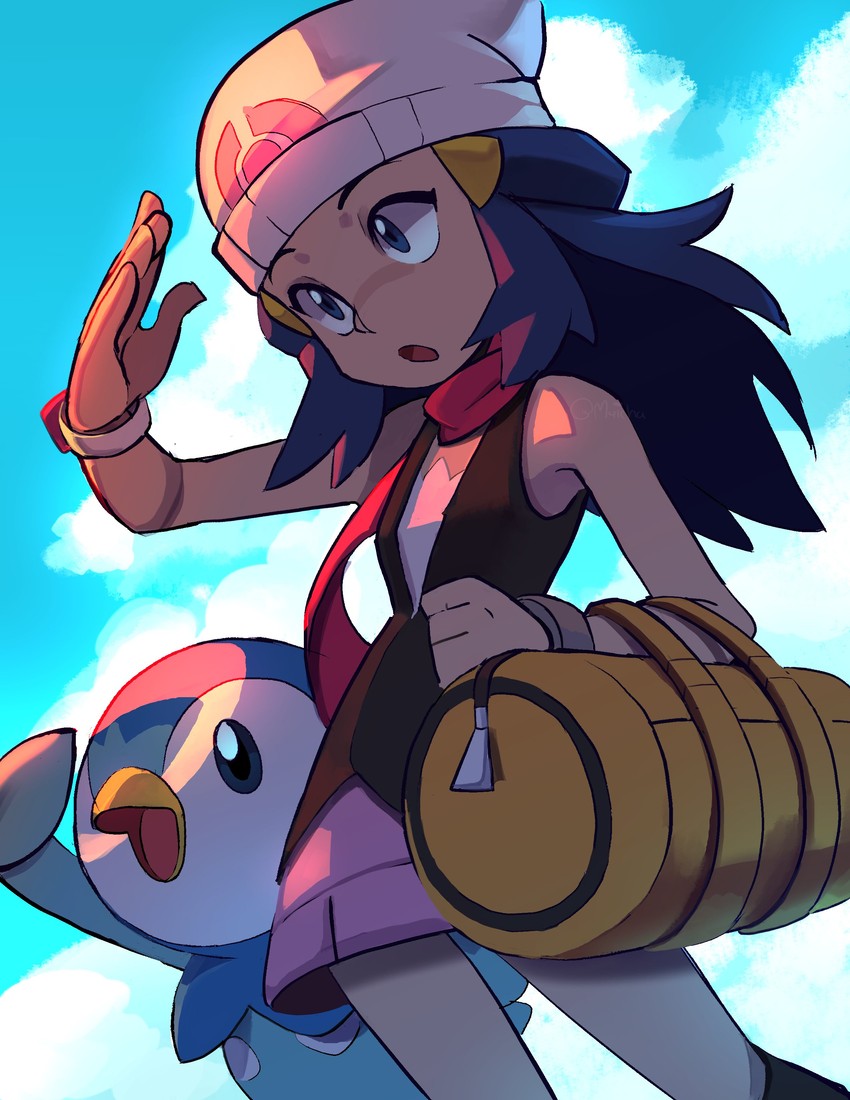 dawn and piplup (pokemon and 1 more) drawn by m4tcham0chi