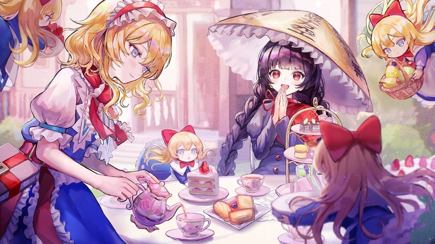 alice margatroid, shanghai doll, and yatadera narumi (touhou and 1 more)