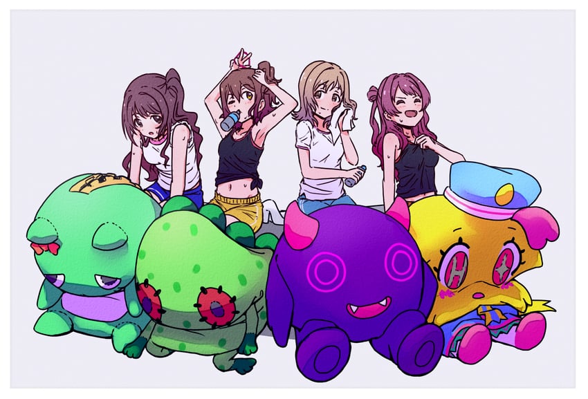 shimamura uzuki, sakuragi mano, hanami saki, kasuga mirai, pina korata, and 3 more (idolmaster and 4 more) drawn by kelvin1996c