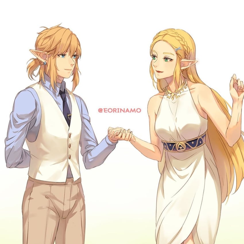 link and princess zelda (the legend of zelda and 1 more) drawn by eorinamo
