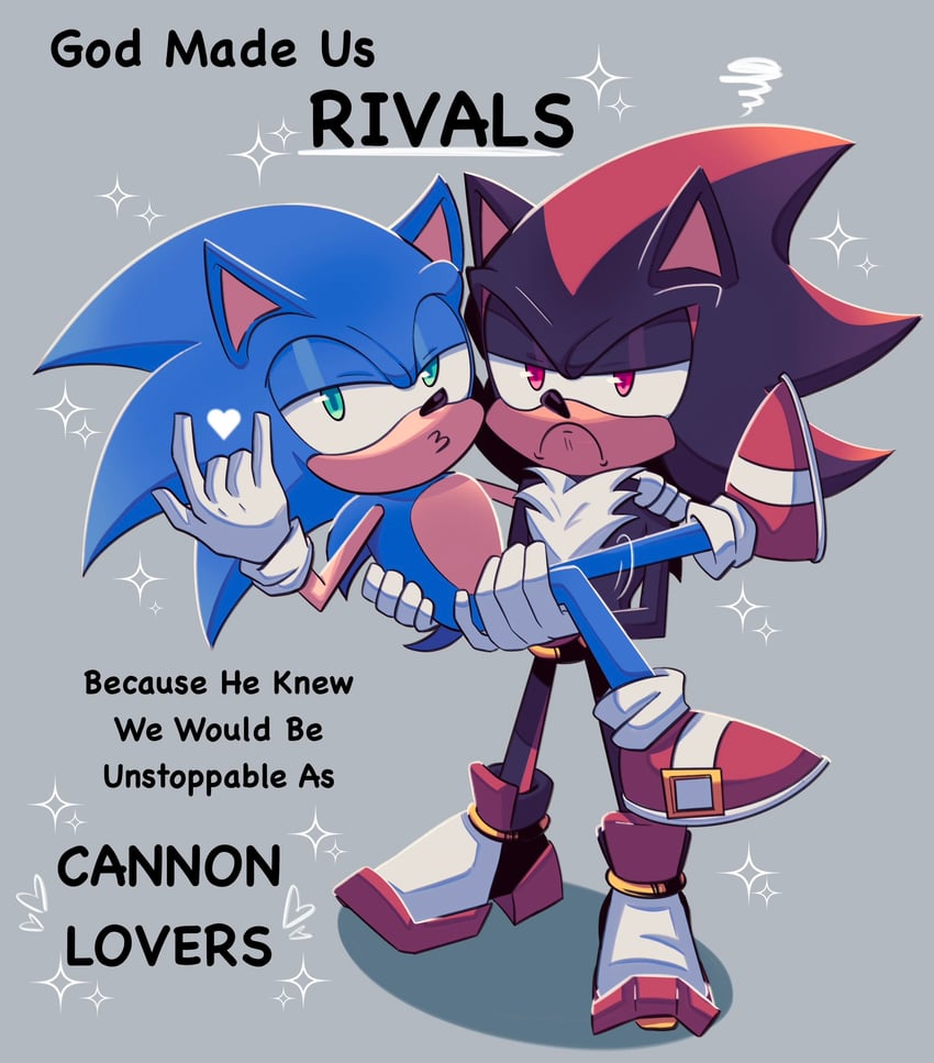 sonic the hedgehog and shadow the hedgehog (sonic and 1 more) drawn by pichichustudio