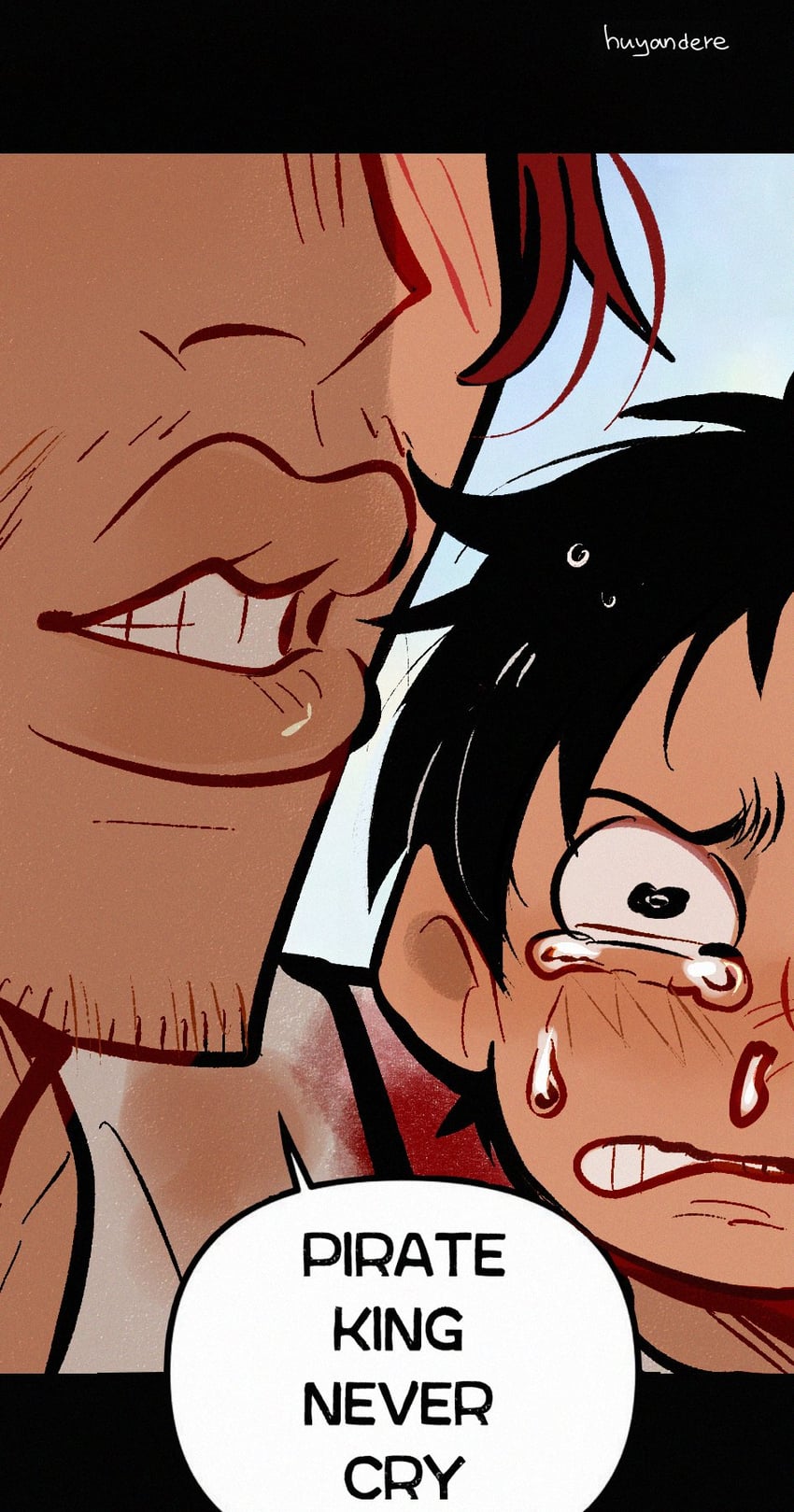 monkey d. luffy and shanks (one piece and 1 more) drawn by huyandere