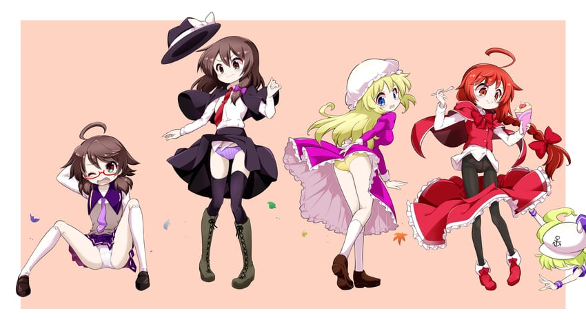 usami renko, maribel hearn, usami sumireko, okazaki yumemi, and kitashirakawa chiyuri (touhou) drawn by futa_(nabezoko)