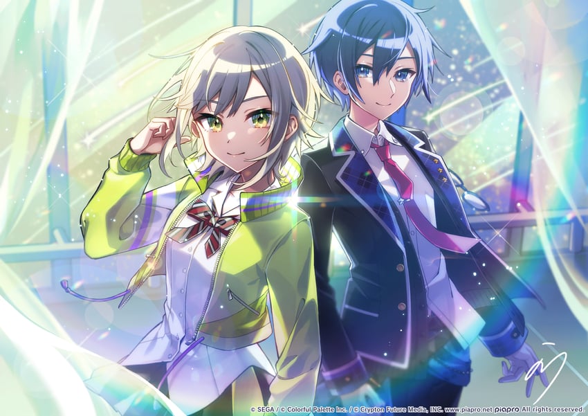 kaito, hinomori shiho, and leo/need kaito (vocaloid and 1 more) drawn by nou_(nounknown)