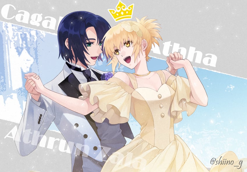 cagalli yula athha and athrun zala (gundam and 2 more) drawn by shiino_9