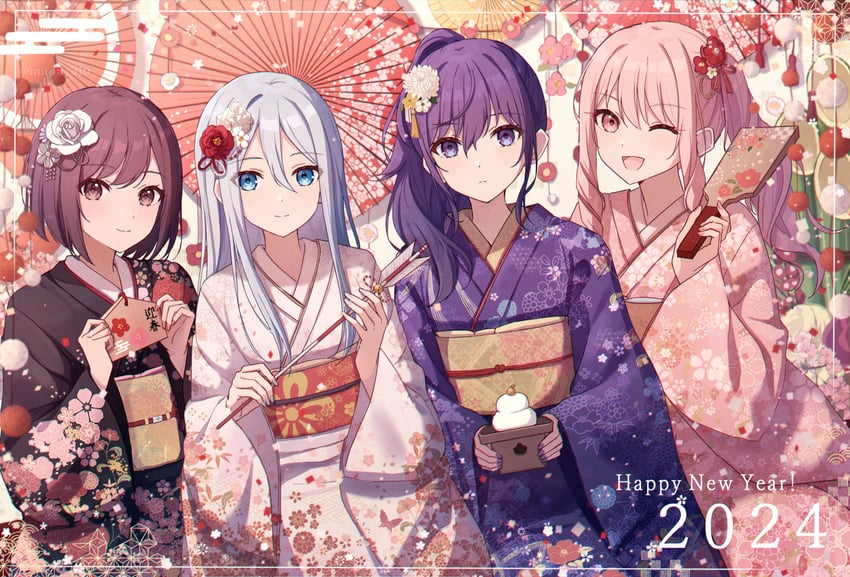 asahina mafuyu, shinonome ena, akiyama mizuki, and yoisaki kanade (project sekai) drawn by miton_(1521084393405571072)