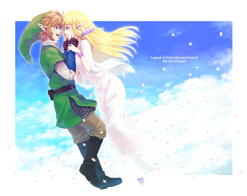 link and princess zelda (the legend of zelda and 1 more) drawn by saiba_(henrietta)