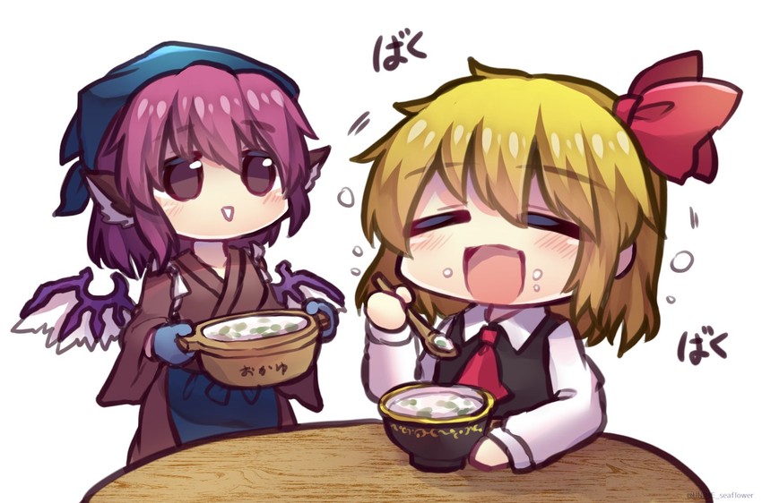 rumia, mystia lorelei, and okamisty (touhou) drawn by unime_seaflower