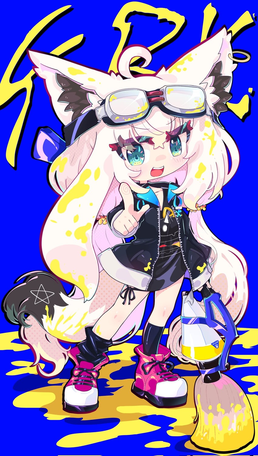 shirakami fubuki (hololive and 1 more) drawn by nsaru