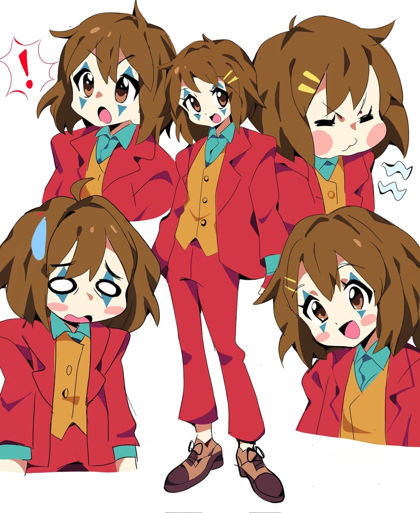 hirasawa yui, joker, and arthur fleck (k-on! and 3 more) drawn by yen0028