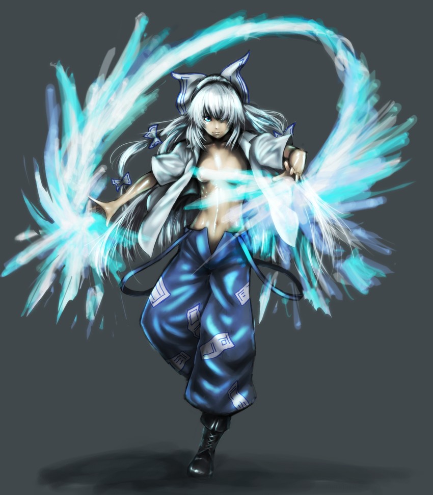 fujiwara no mokou (touhou) drawn by baten_(gei-vorugu)
