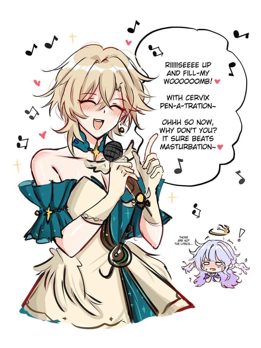 robin and aventurine (honkai and 1 more) drawn by grymme