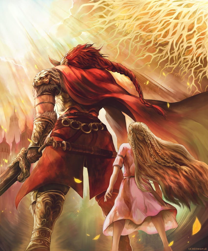 miquella and starscourge radahn (elden ring) drawn by uchi_vs_the_world