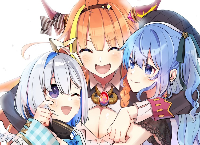 hoshimachi suisei, amane kanata, and kiryu coco (hololive) drawn by shinomiya_shino_(sinosino141)