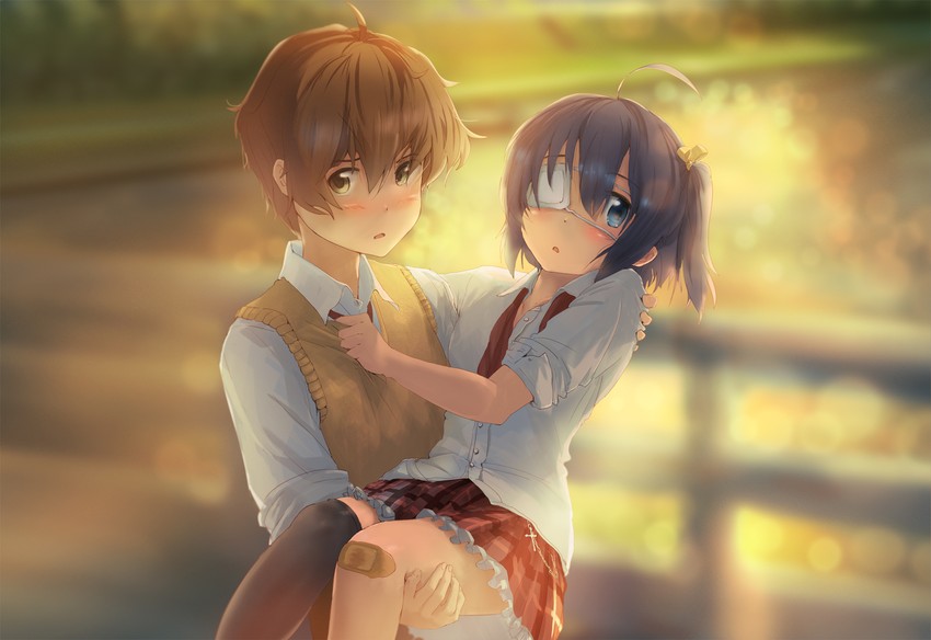 takanashi rikka and togashi yuuta (chuunibyou demo koi ga shitai!) drawn by you_shimizu