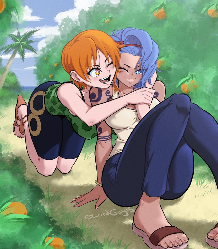 nami and nojiko (one piece) drawn by lord_guyis