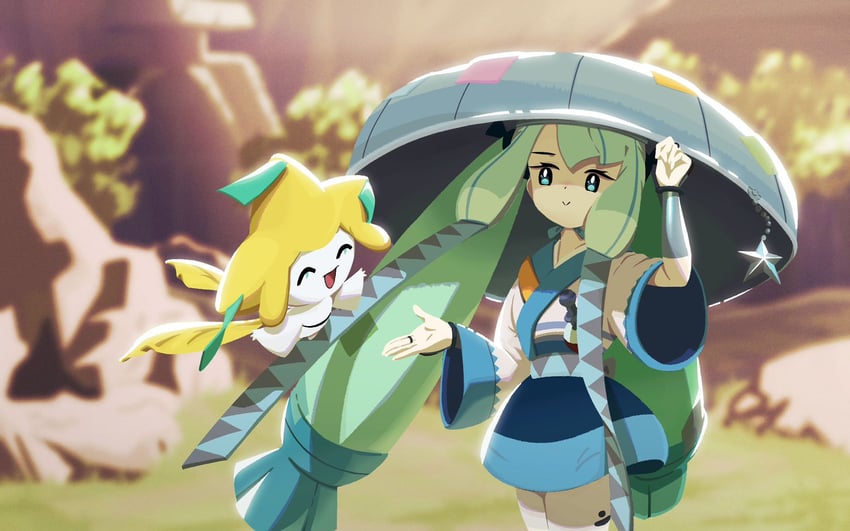 hatsune miku, jirachi, and steel miku (pokemon and 2 more) drawn by keeno-ringo46