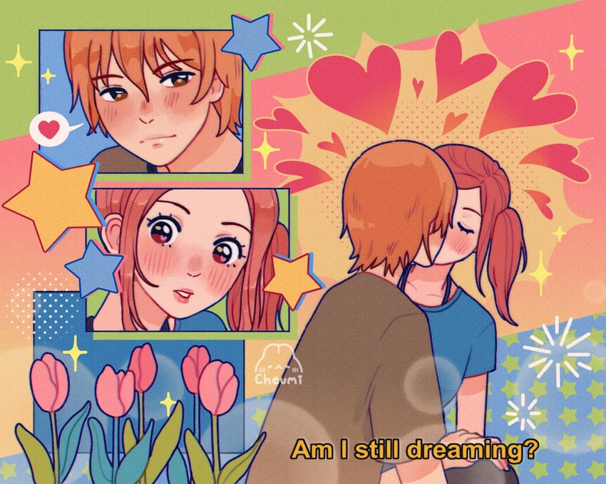 koizumi risa and ootani atsushi (lovely complex) drawn by cheumi