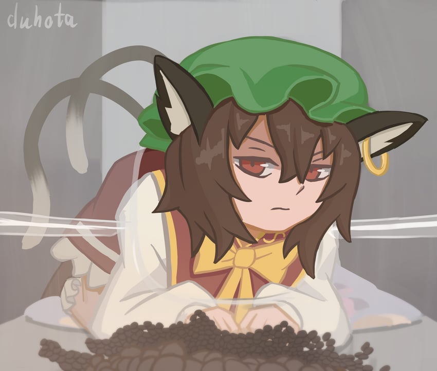 chen and mr. fresh (touhou and 1 more) drawn by duhota