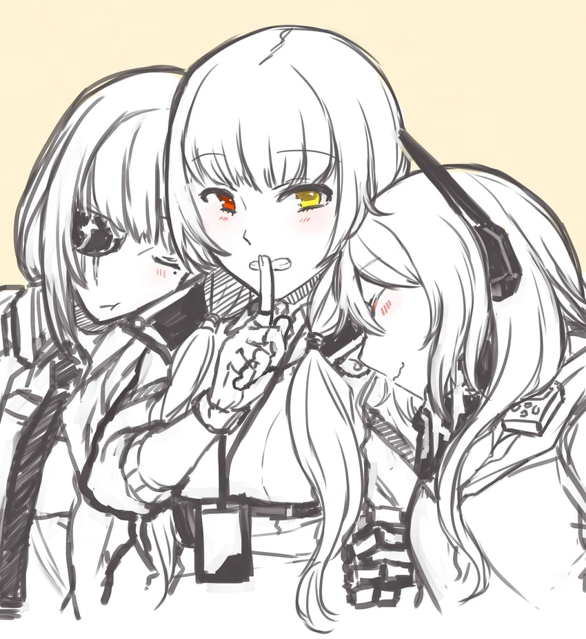 m16a1, m4 sopmod ii, and ro635 (girls' frontline) drawn by hinagi_(fox_priest)