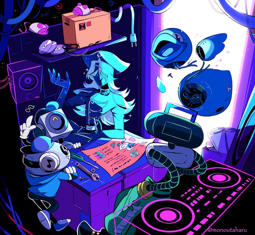 rouxls kaard, k k, sweet, cap'n, and maus (deltarune) drawn by taharu_(papiyas)