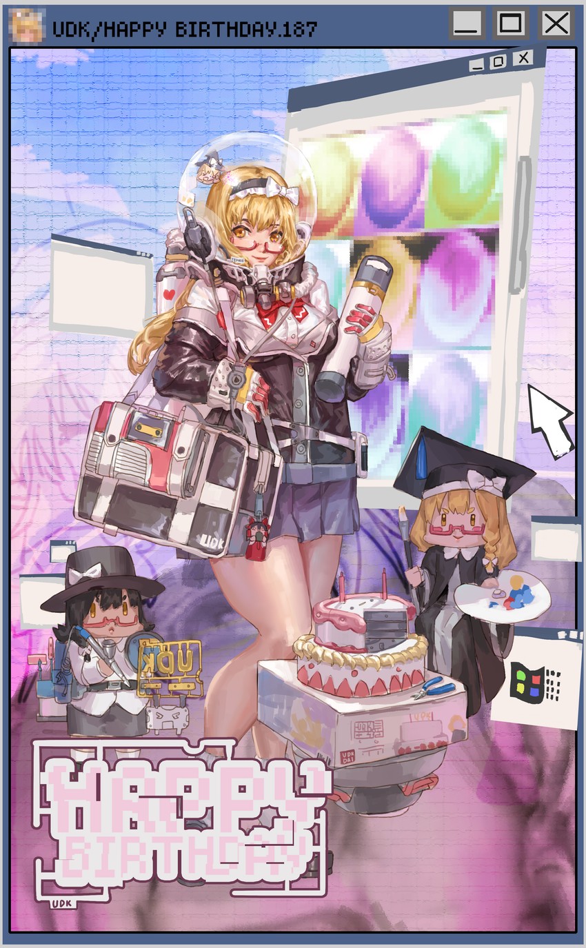 hakurei reimu, kirisame marisa, uzuki, and reu (touhou and 4 more) drawn by d_tomoki