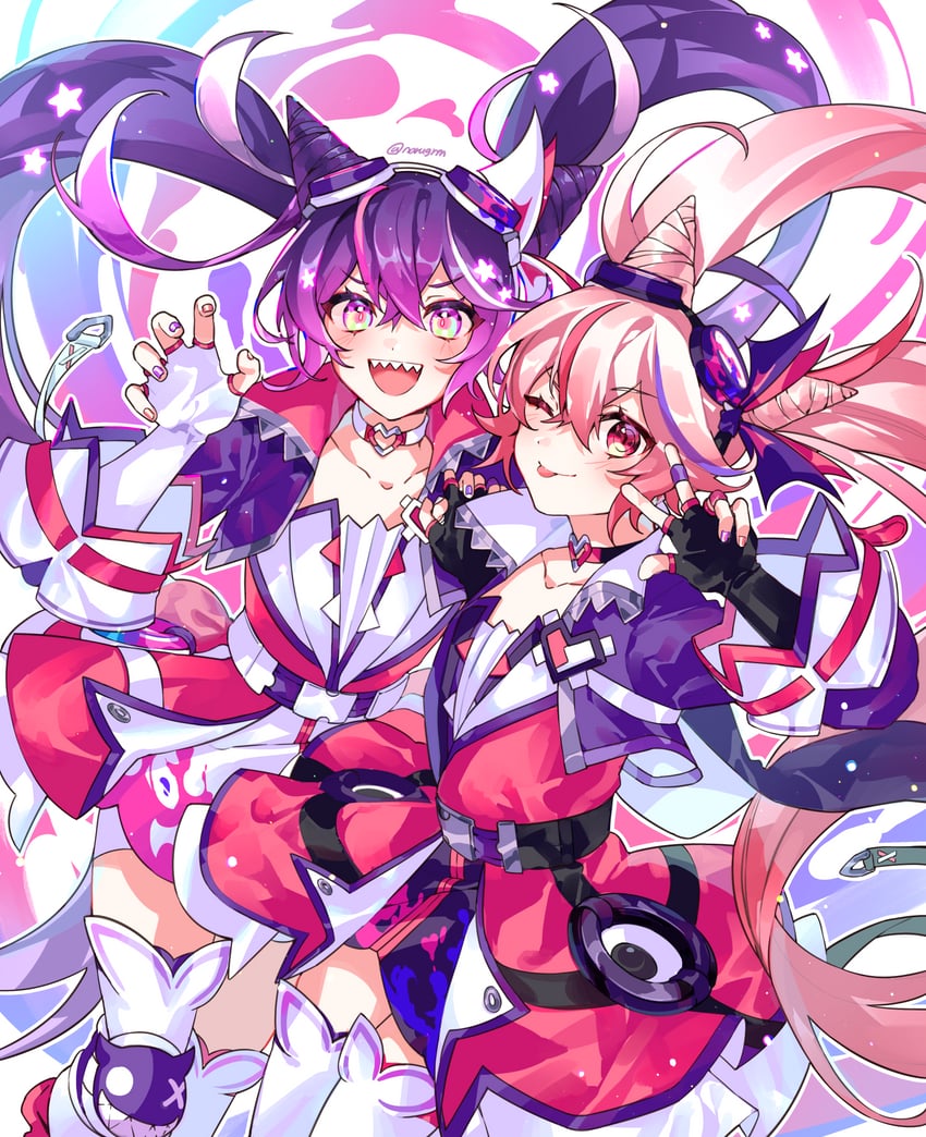 laby, nisha, and twins picaro (elsword) drawn by narugrm