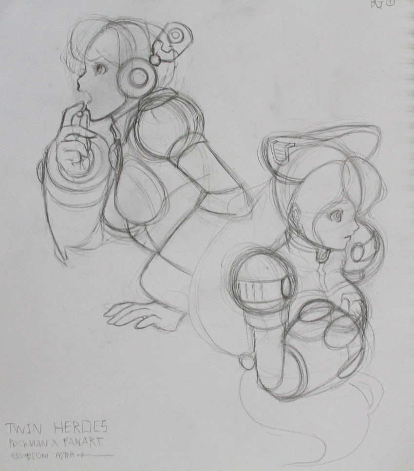 iris and alia (mega man and 2 more) drawn by mukaling