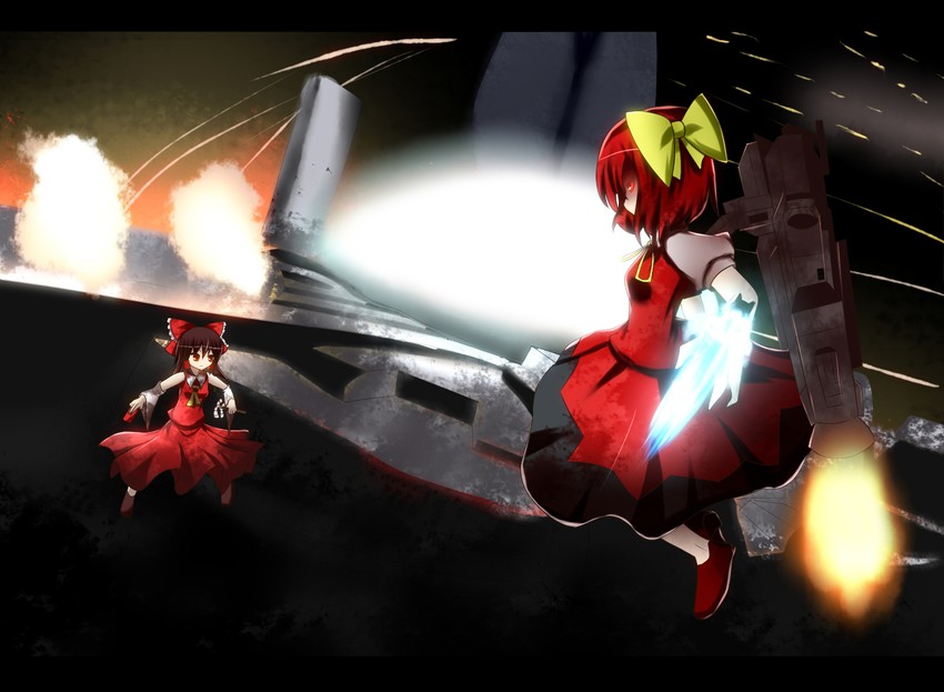 hakurei reimu, cirno, achi cirno, nineball, nineball seraph, and 1 more (touhou and 2 more) drawn by gaius_(nikoniko2)