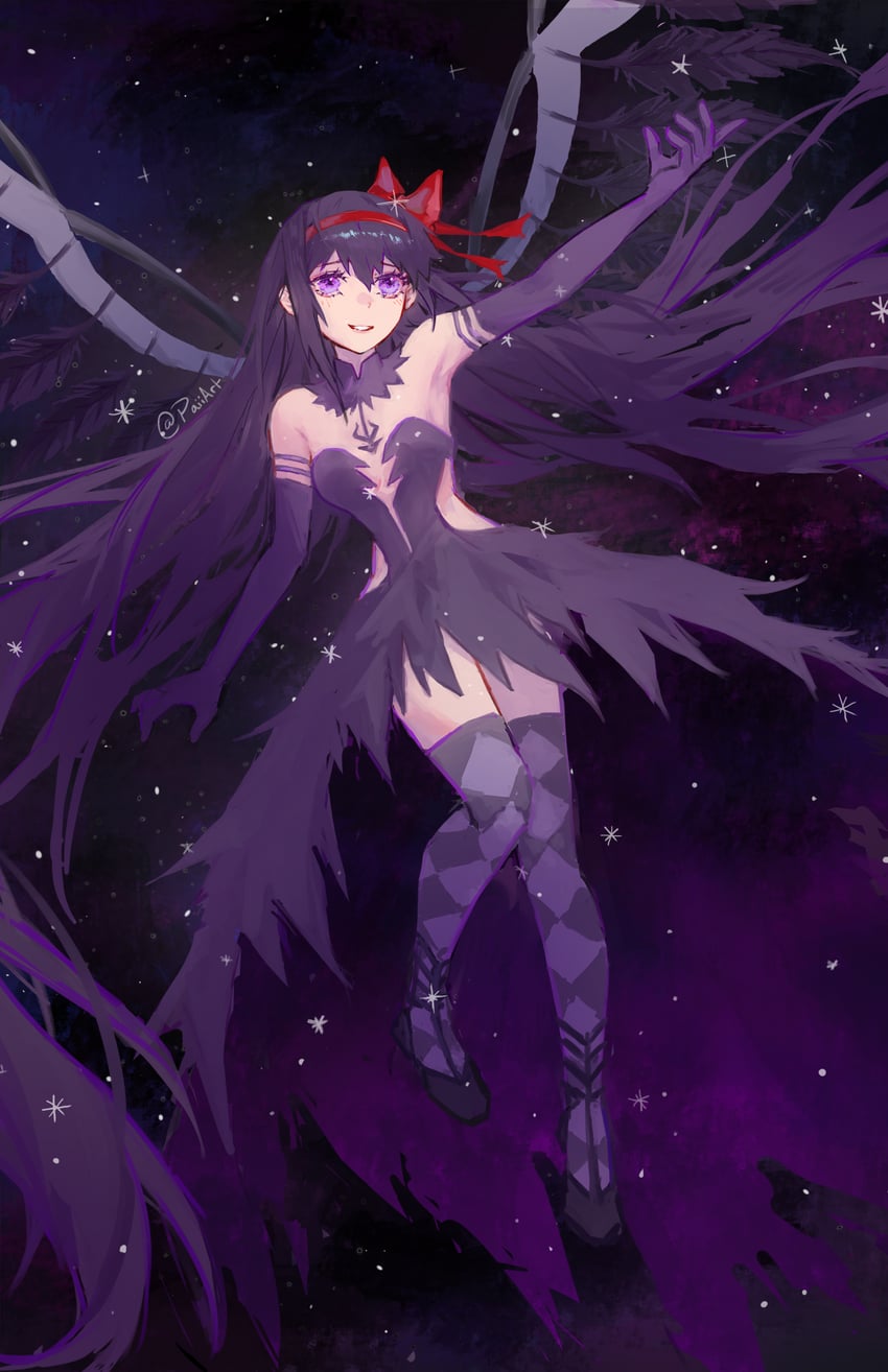 akemi homura and akuma homura (mahou shoujo madoka magica and 1 more) drawn by paiiart