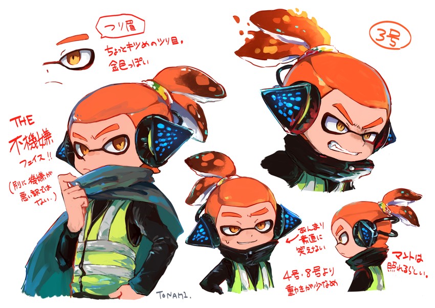 inkling player character, inkling boy, and agent 3 (splatoon and 2 more) drawn by tona_bnkz