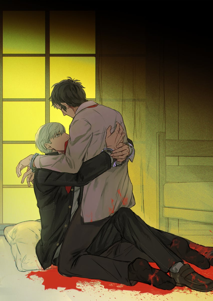 narukami yu and adachi tooru (persona and 1 more) drawn by ido_(nothing679)