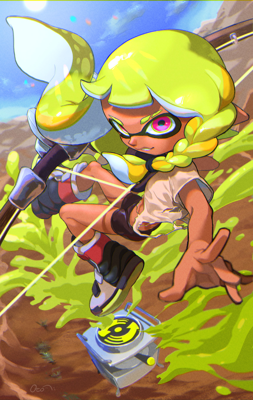 inkling player character, inkling girl, agent 3, and veronika (splatoon and 1 more) drawn by otoboke-san