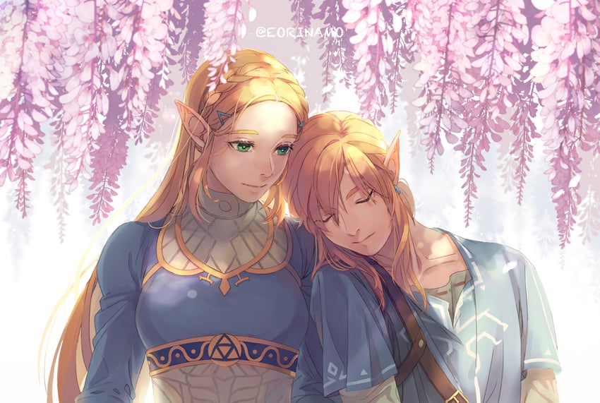link and princess zelda (the legend of zelda and 1 more) drawn by eorinamo