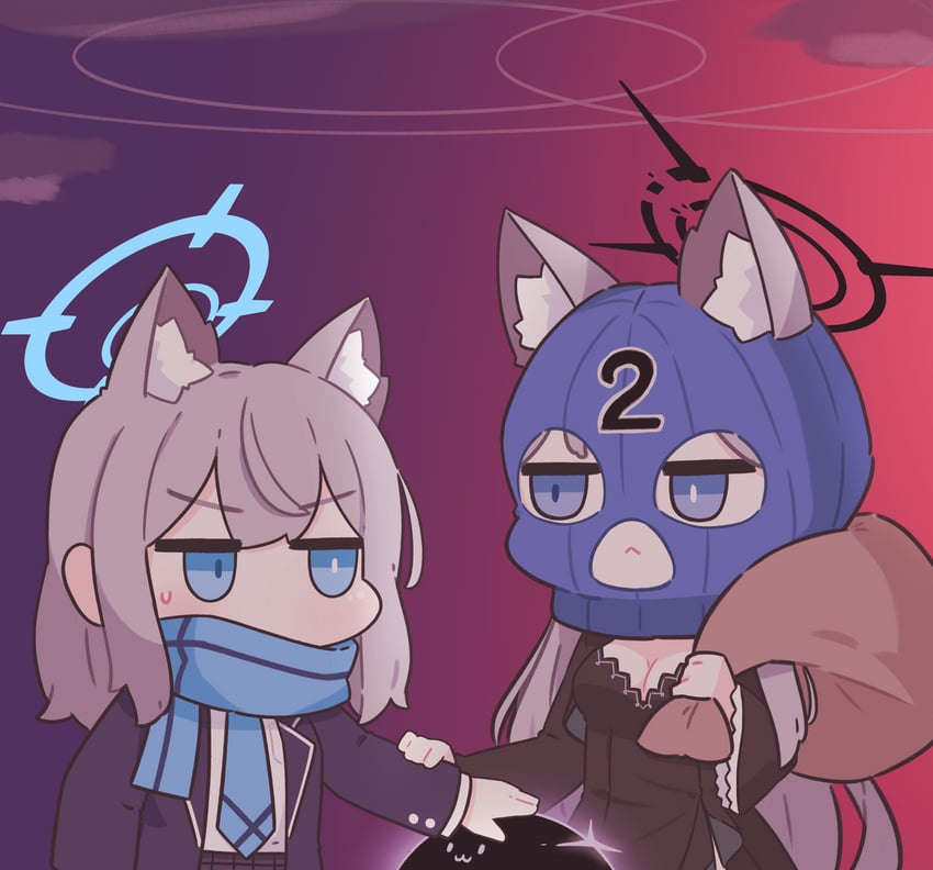 shiroko and shiroko terror (blue archive) drawn by emfldzm159