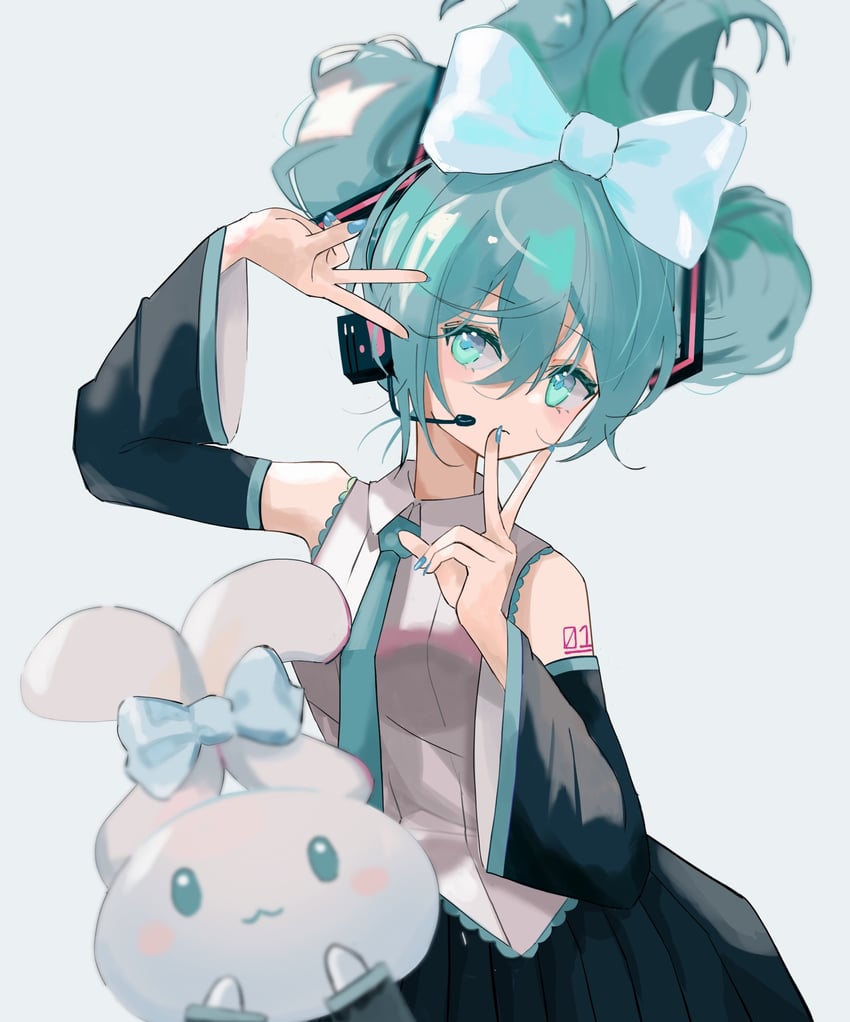 hatsune miku, cinnamoroll, and cinnamiku (vocaloid and 2 more) drawn by enne_kl