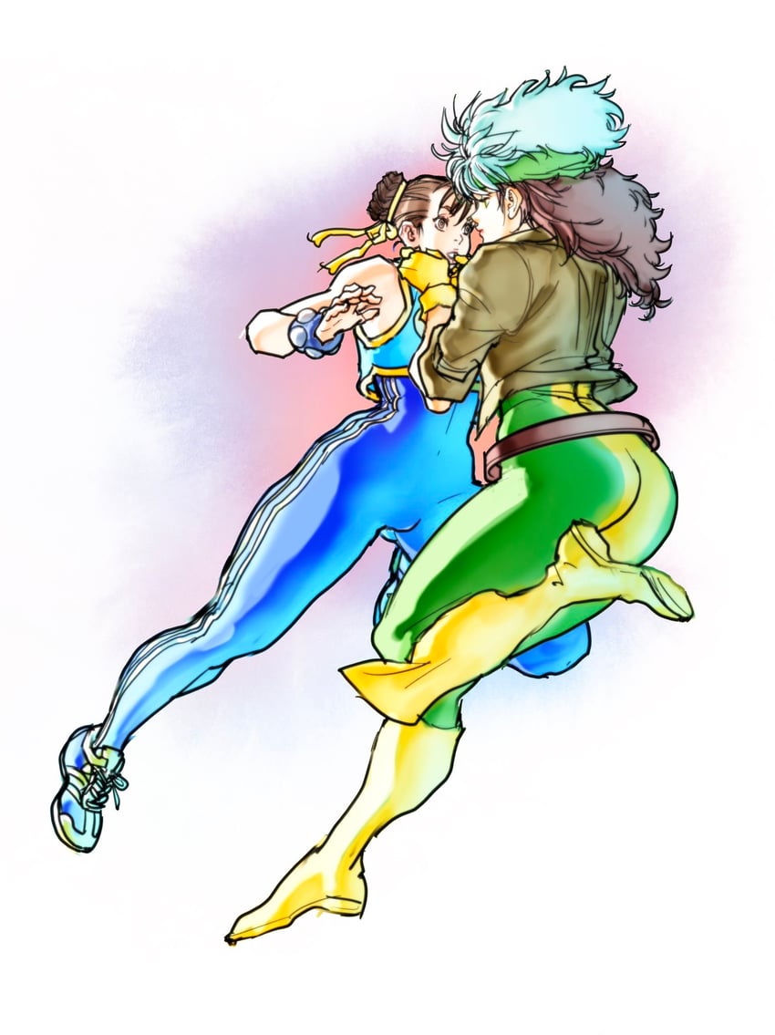 chun-li and rogue (street fighter and 3 more) drawn by birokichi00