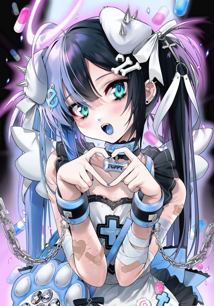 juriken (indie virtual youtuber and 1 more) drawn by mazamuno