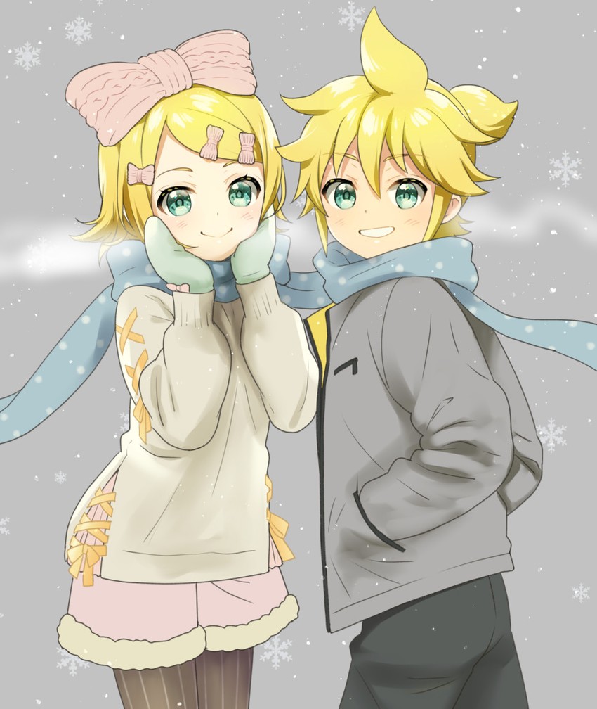 kagamine rin and kagamine len (vocaloid) drawn by kikuchi_mataha