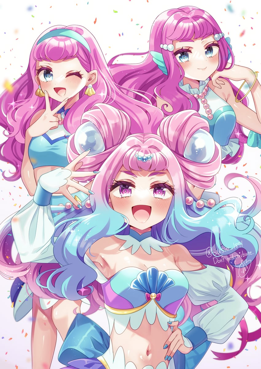 laura la mer and cure la mer (precure and 1 more) drawn by doroshii