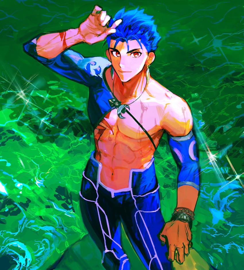 cu chulainn (fate and 1 more) drawn by baragi